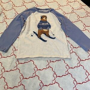 Gymboree Blue and Gray Ski Bear Long Sleeve Tee